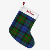 Baird Scottish Clan Tartan Pset Pattern Grote Kerstsok (Voorkant (Hangend))