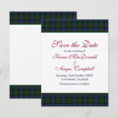Baird Tartan Wedding Save the Date Kaart (Voorkant / Achterkant)