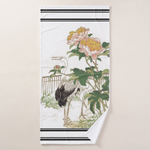 Bairei Crane Birds Peonies Jets De Serviettes De B