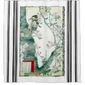 Bairei Woodpecker Bird Cherry Tree Shower Curtain Douchegordijn (Voorkant)