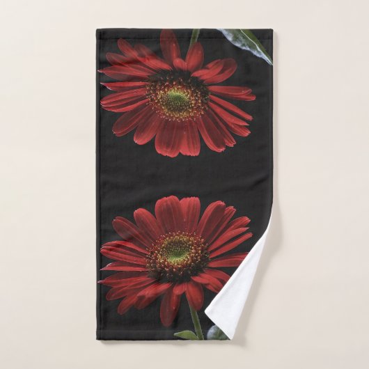Baise Rouge Classique Sur Noir, (Serviette à main)