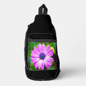 Baise violette sur sac à élingue noir (Recto)