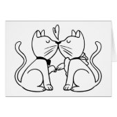 Baiser Amoureux de les chats Mariage Kittens noir  (Devant Horizontal)