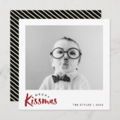 Baiser classique de Noël du carte photo | de (Devant / Derrière)