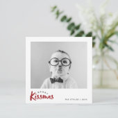 Baiser classique de Noël du carte photo | de (Debout devant)