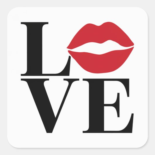 Baiser d'amour : Edition Lèvres Rouges Autocollant (Devant)