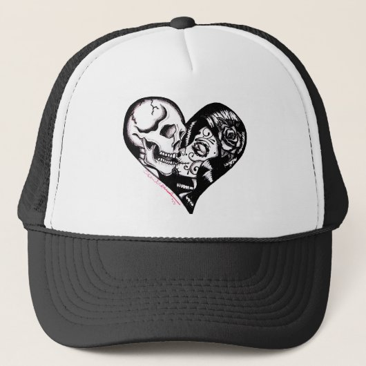 "Baiser de coeur" par Skinderella - casquette de (Devant)