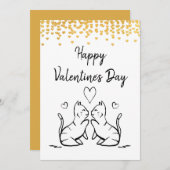 Baiser de deux chats - Carte Heureuse Sainte-Valen (Devant / Derrière)