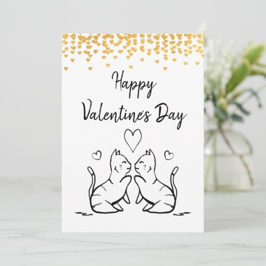 Baiser de deux chats - Carte Heureuse Sainte-Valen (Debout devant)