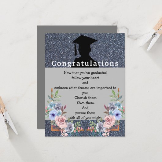 Baiser de diplôme Carte de voeux (Devant/Arrière en situation)