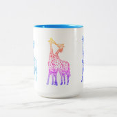 Baiser de girafes dessinant la tasse à deux tons (Centre)