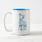 Baiser de girafes dessinant la tasse à deux tons (Gauche)