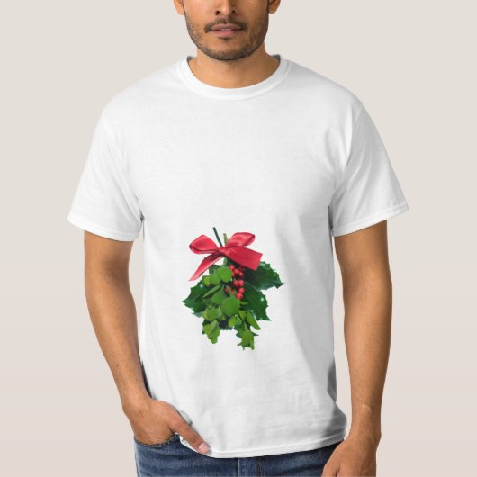 Baiser de gui au-dessous du T-shirt de Noël de (Devant)