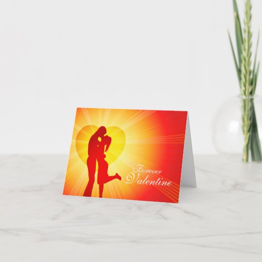 Baiser de la Saint-Valentin "à jamais" carte rouge (Devant)