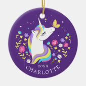 Baiser de papillon Ornement de Noël licorne (Devant)