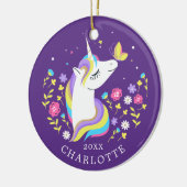 Baiser de papillon Ornement de Noël licorne (Gauche)
