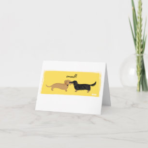 Baiser de teckel mignon Carte d'amour pour chien