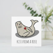 "Baiser d'une rose" carte de Saint-Valentin drôle (Debout devant)