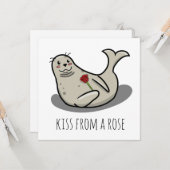 "Baiser d'une rose" carte de Saint-Valentin drôle (Devant/Arrière en situation)