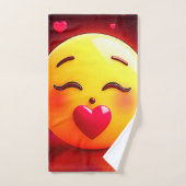 Baiser Emoji Coeurs soufflants (Serviette à main)