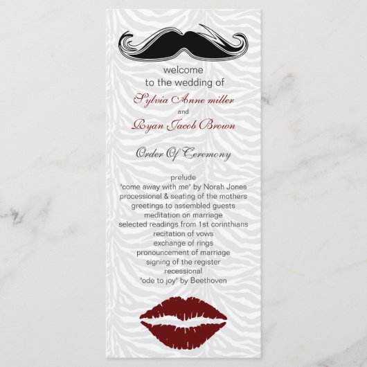 baiser et mustache zebra stripes programme de mari (Devant)