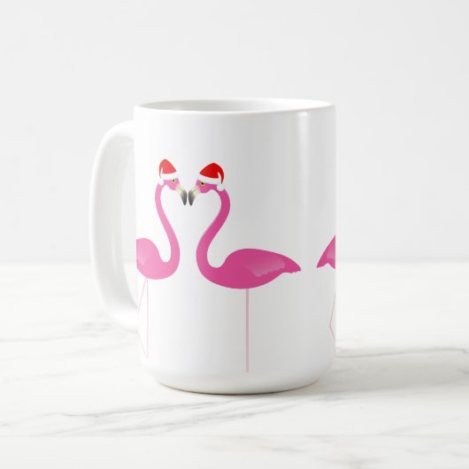 Baiser Flamants roses de vacances Mug (Devant gauche)