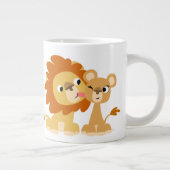 Baiser : Joli dessin Lion Couple Jumbo Mug (Droite)