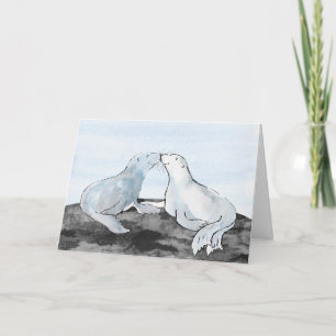 Baiser les phoques Carte Saint-Valentin