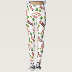 Baiser Lèvres de trèfle St. Patrick's Day Leggings
