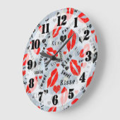 Baiser, lèvres rouges. grande horloge (Angle)