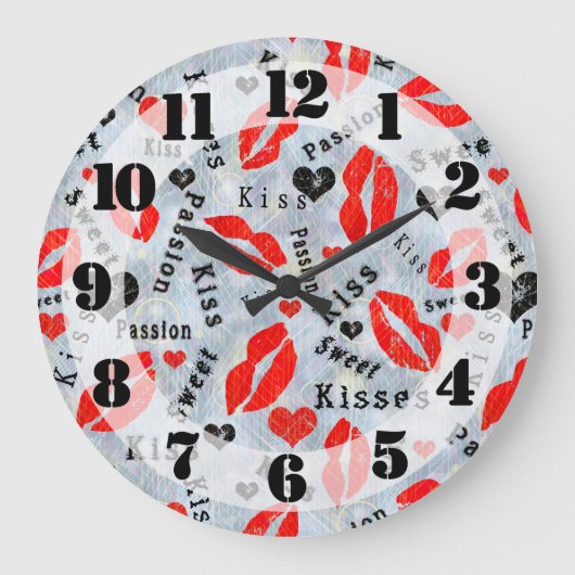 Baiser, lèvres rouges. grande horloge (Recto)