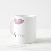 Baiser Lipstick à lèvres Personnalisé Mug (Devant gauche)