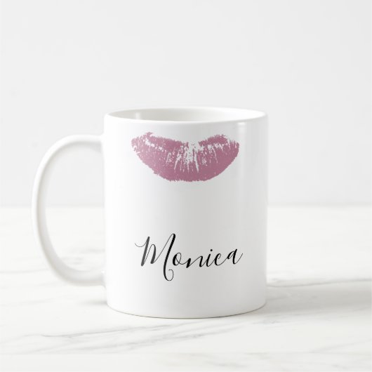 Baiser Lipstick à lèvres Personnalisé Mug (Gauche)