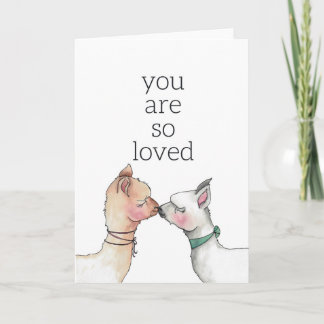 Baiser Llamas "Vous êtes aimés" Carte de voeux