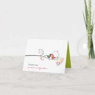 Baiser Mariage Merci Carte photo d'été oiseaux