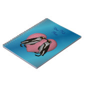 Baiser Penguins Coeur rose Carnet personnalisé (Côté gauche)