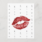 baiser rouge à lèvres Carte postale (Devant)