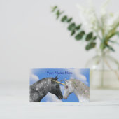 Baiser Unicorns Imaginaire Cheval Carte de visite (Debout devant)