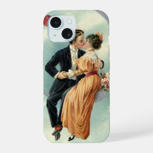 Baiser victorien vintage sur une lune de croissant