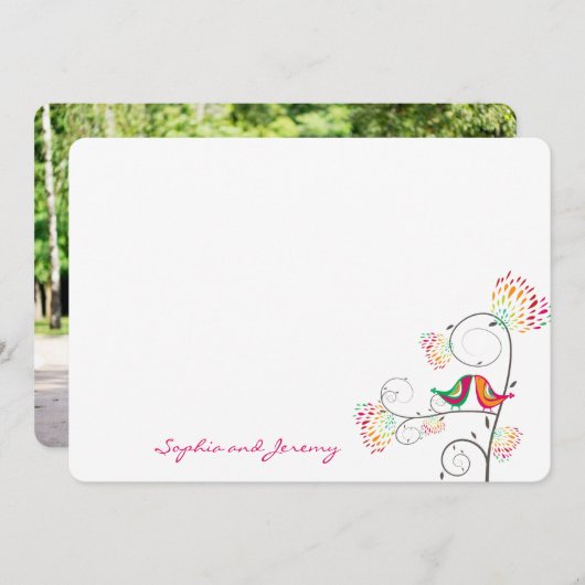 Baiser Whimsical Inséparables d'été Cartes de reme (Devant / Derrière)