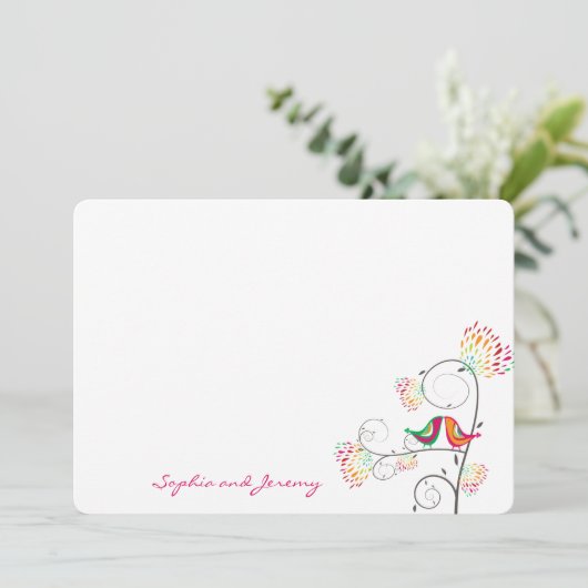 Baiser Whimsical Inséparables d'été Cartes de reme (Debout devant)