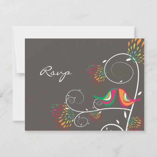 Baiser Whimsical Inséparables d'été mariage RSVP (Dos)