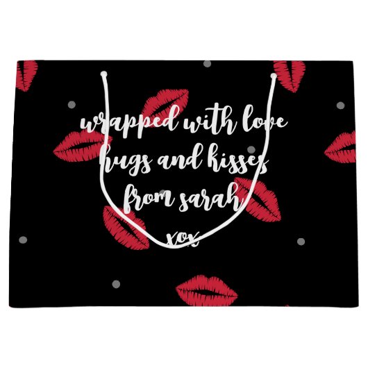 Baisers à lèvres Sac cadeau Saint Valentin (Devant)