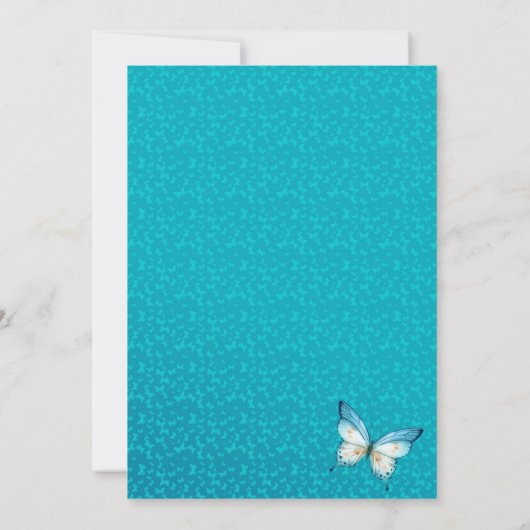 Baisers à papillon baby shower Invitation (Dos)