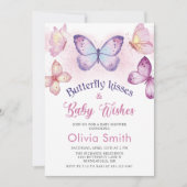 Baisers à papillon Baby shower Invitation (Devant)