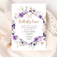 Baisers à papillon baby shower invitation