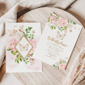 Baisers à papillon baby shower invitation