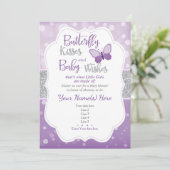 Baisers à papillon Baby shower Invitation (Debout devant)