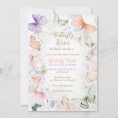 Baisers à papillon baby shower invitation papillon (Devant)