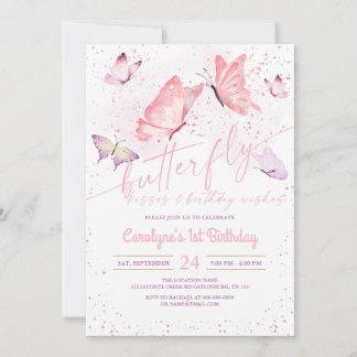 Baisers à papillon et invitations de voeux d'anniv